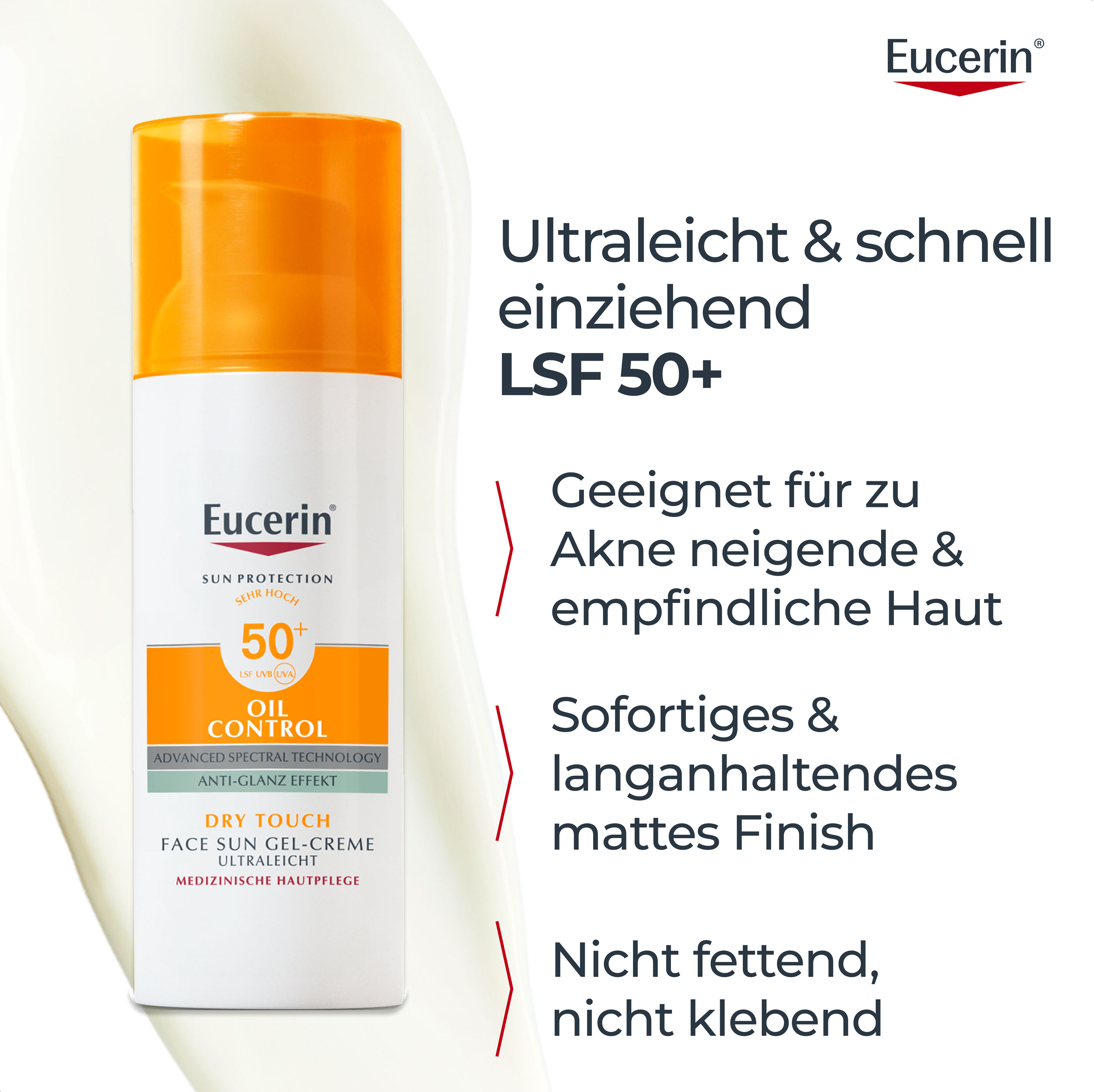 Eucerin SUN OIL CONTROL DRY TOUCH FACE SUN GEL-CREME LSF 50+   50 ml Creme