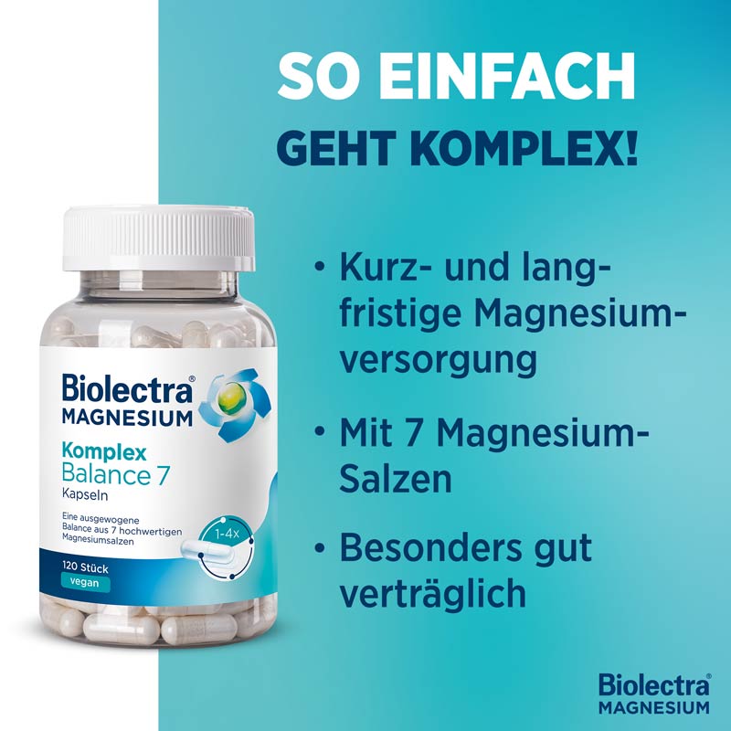 Biolectra MAGNESIUM Komplex Balance 7 +10 % Rabatt* 120 St Kapseln