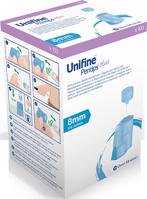 UNIFINE Pentips plus Kanüle 31 G 8 mm 100 St Kanüle