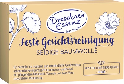 Dresdner Essenz Feste Gesichtsreinigung SEIDE BAUMWOLLE 65 g Seife
