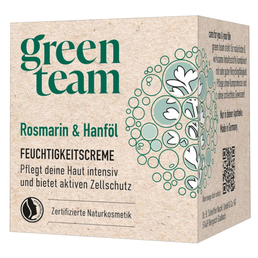 green team Rosmarin & Hanföl FEUCHTIGKEITSCREME 60 ml Creme