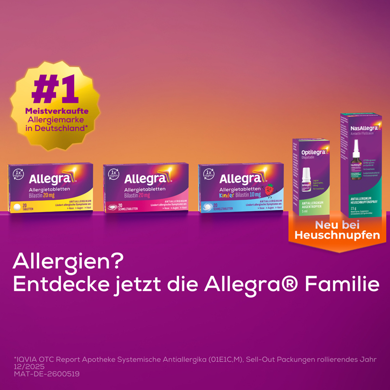 Allegra Allergietabletten - schnell bei Heuschnupfen & Allergien  6 St Tabletten
