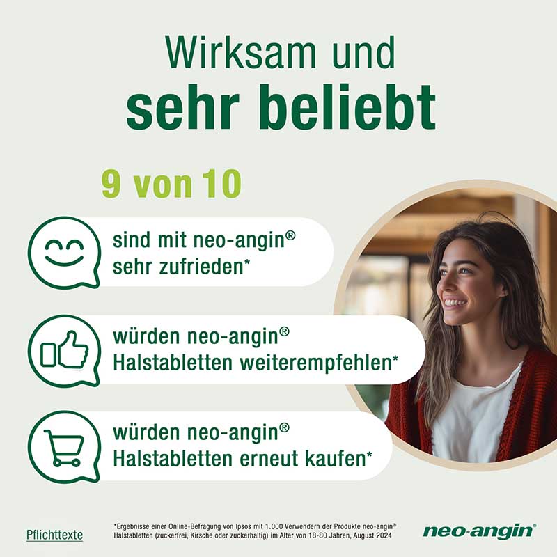 neo-angin HALSTABLETTEN Kirsche ZUCKERFREI 24 St Lutschtabletten