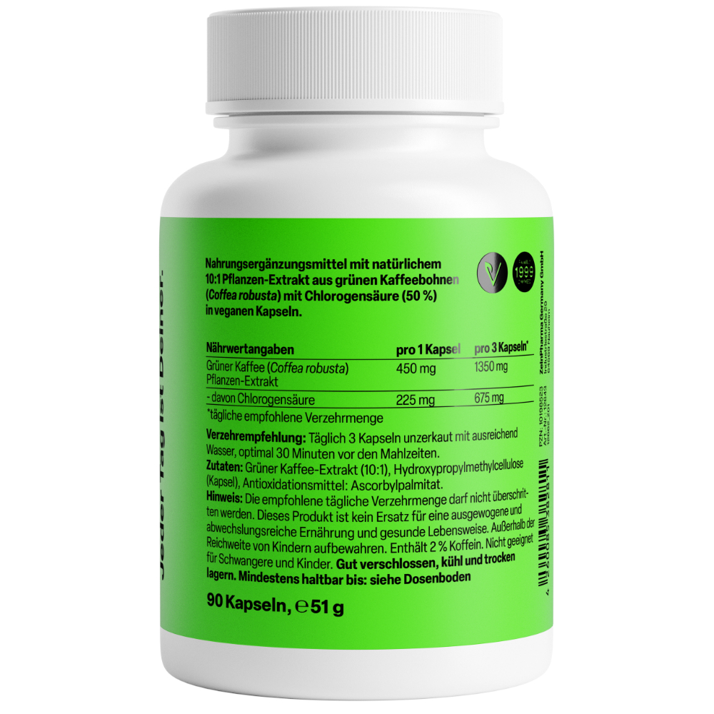 Zein PHARMA Grüner Kaffee 450mg 90 St Kapseln