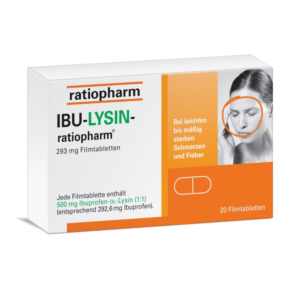IBU-LYSIN-ratiopharm 293 mg 20 St Filmtabletten