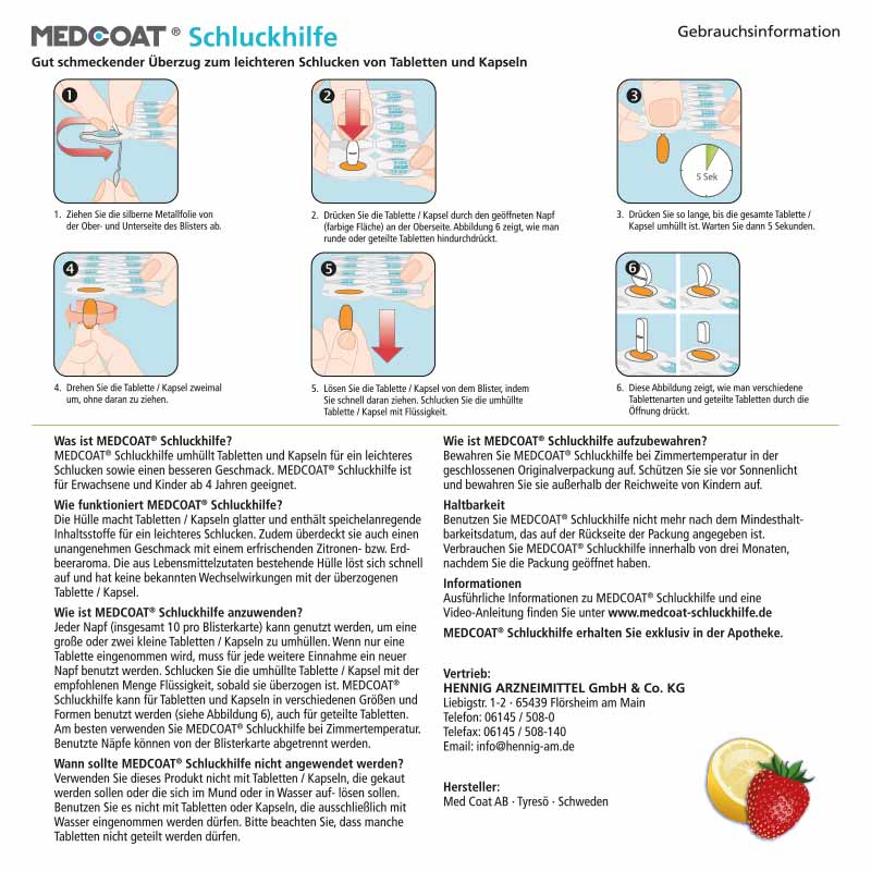 MEDCOAT Schluckhilfe Erdbeere 30 St Gel