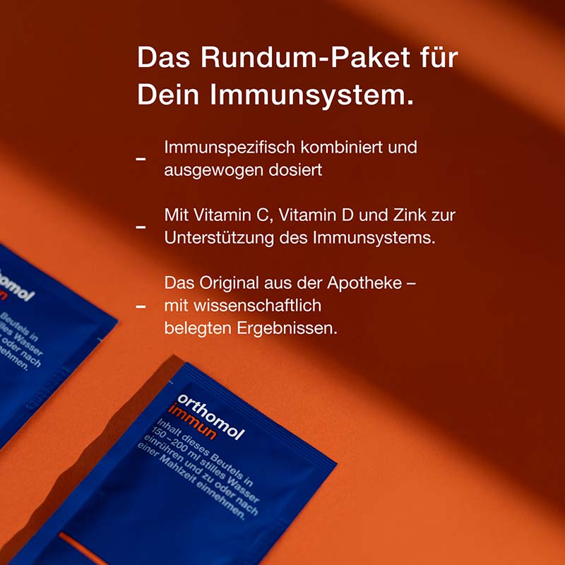 orthomol immun - Mikronährstoffe mit Vitamin C, Vitamin D und Zink - Granulat