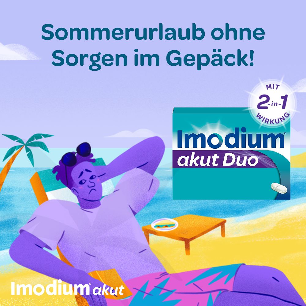 Imodium akut Duo - bei akutem Durchfall mit Blähungen oder Krämpfen