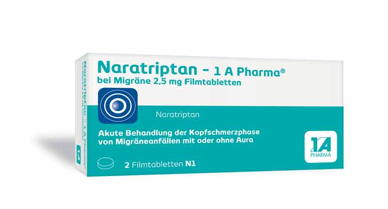 Naratriptan HEXAL bei Migräne 2,5mg 2 St Filmtabletten