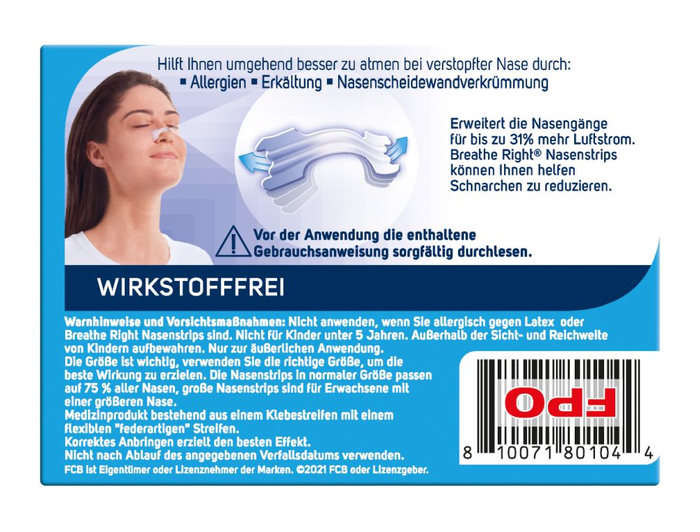 Besser Atmen Breathe Right Nasenstrips Transparent Normal 10 St Pflaster