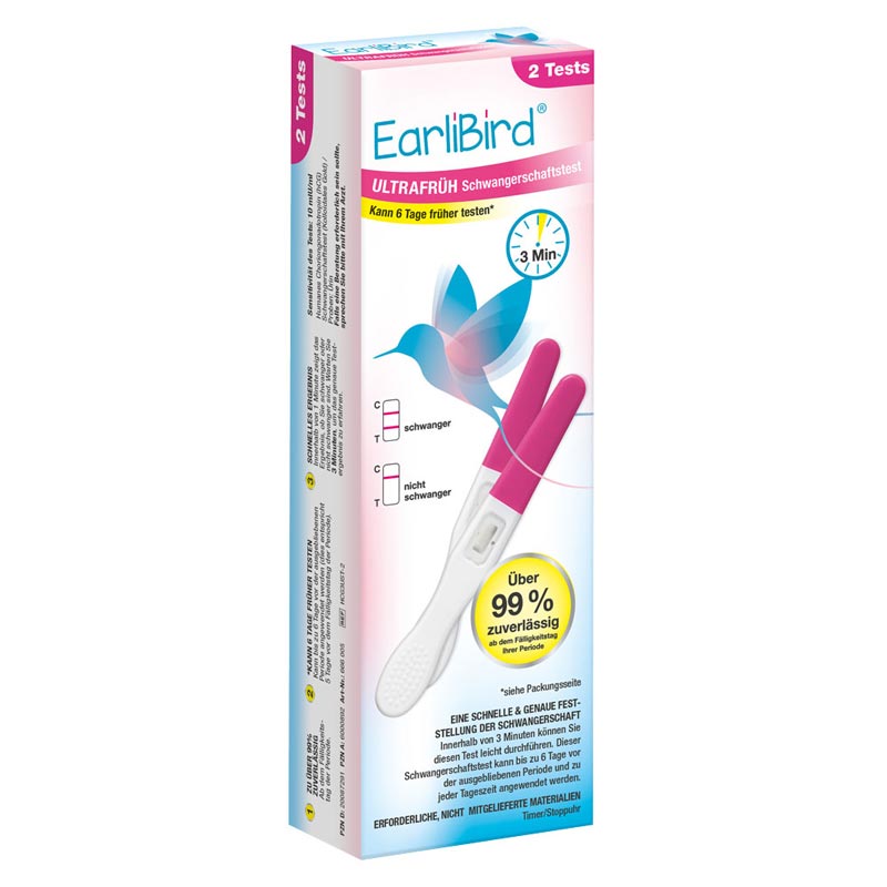 EarliBird Ultrafrüh Schwangerschaftstest 2 St Teststreifen
