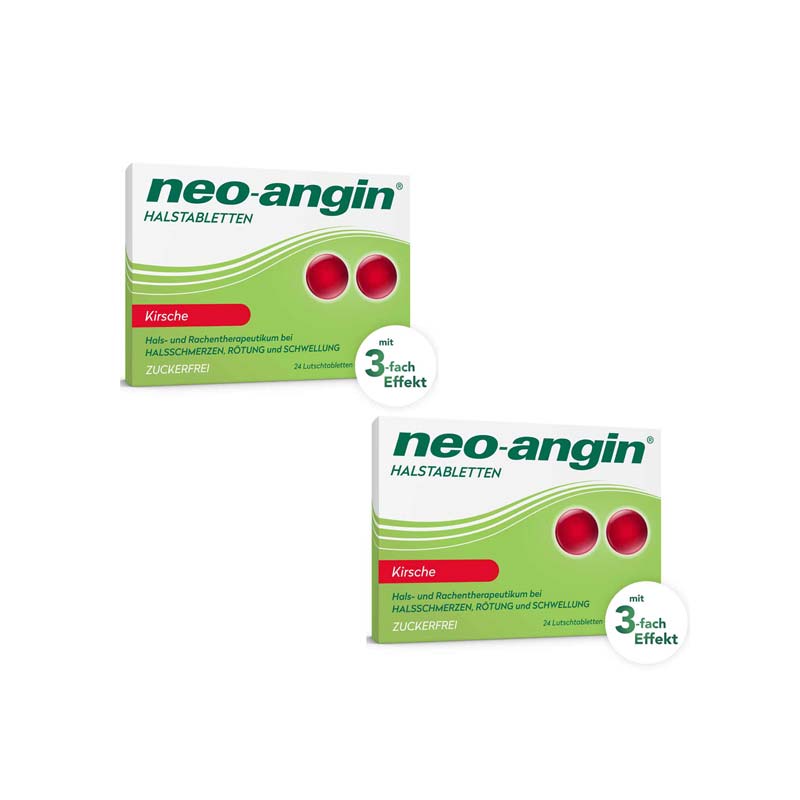 neo-angin HALSTABLETTEN KIRSCHE ZUCKERFREI Doppelpack 2X24 St Lutschtabletten