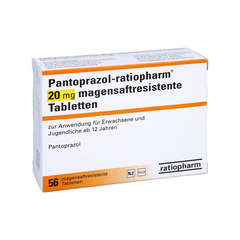 Pantoprazol-ratiopharm 20mg 56 St Tabletten magensaftresistent