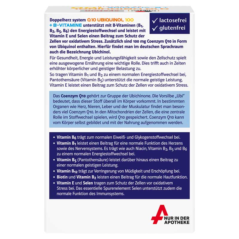 Doppelherz system Q10 UBIQUINOL 100  + B-VITAMINE 60 St Kapseln