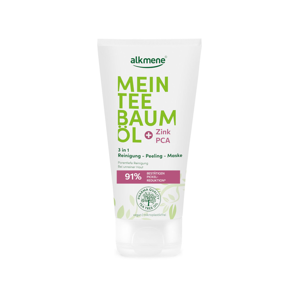 alkmene MEIN TEEBAUMÖL 3 in 1 Reinigung - Peeling - Maske 150 ml Tube