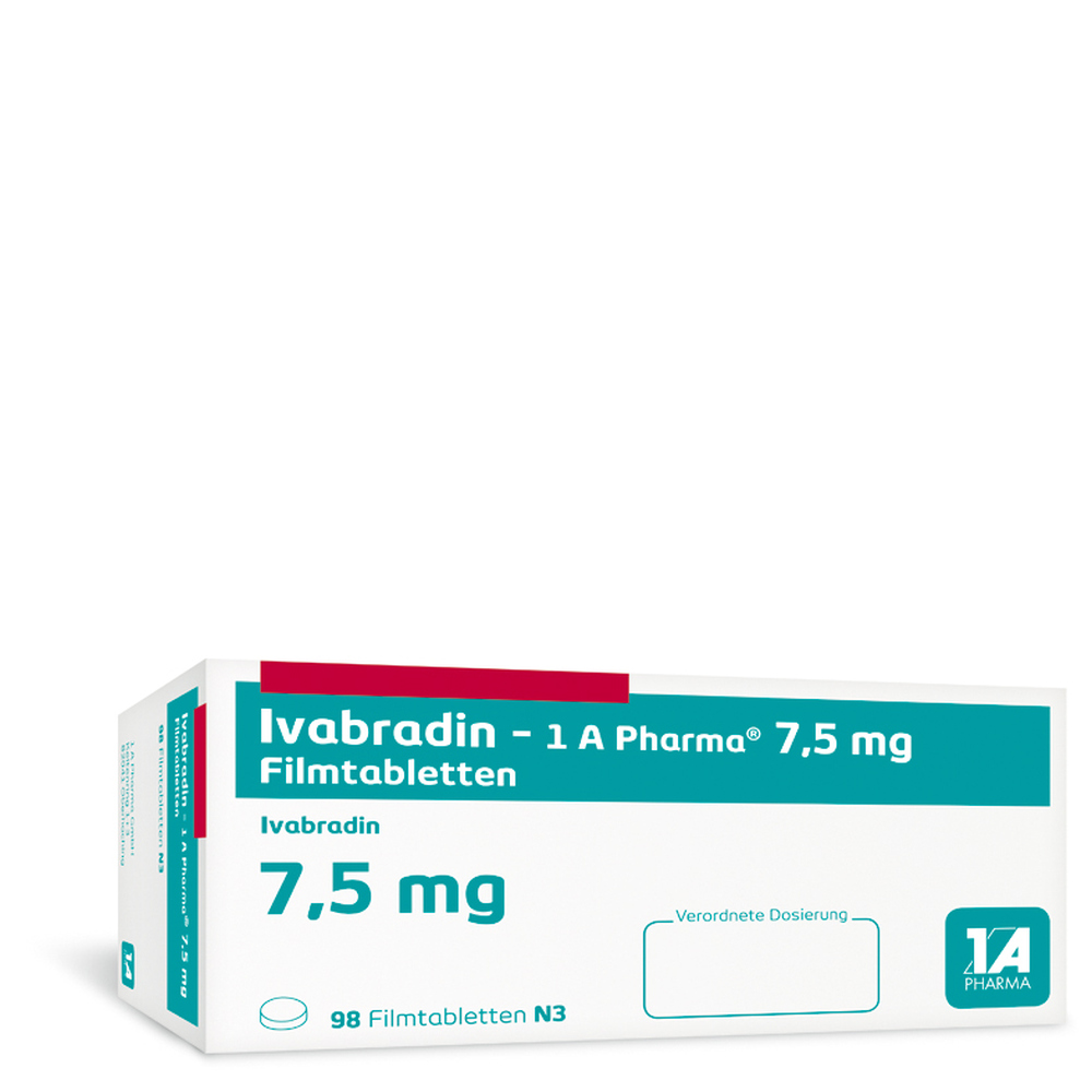 IVABRADIN-1 A Pharma 7,5 mg Filmtabletten 98 St Filmtabletten