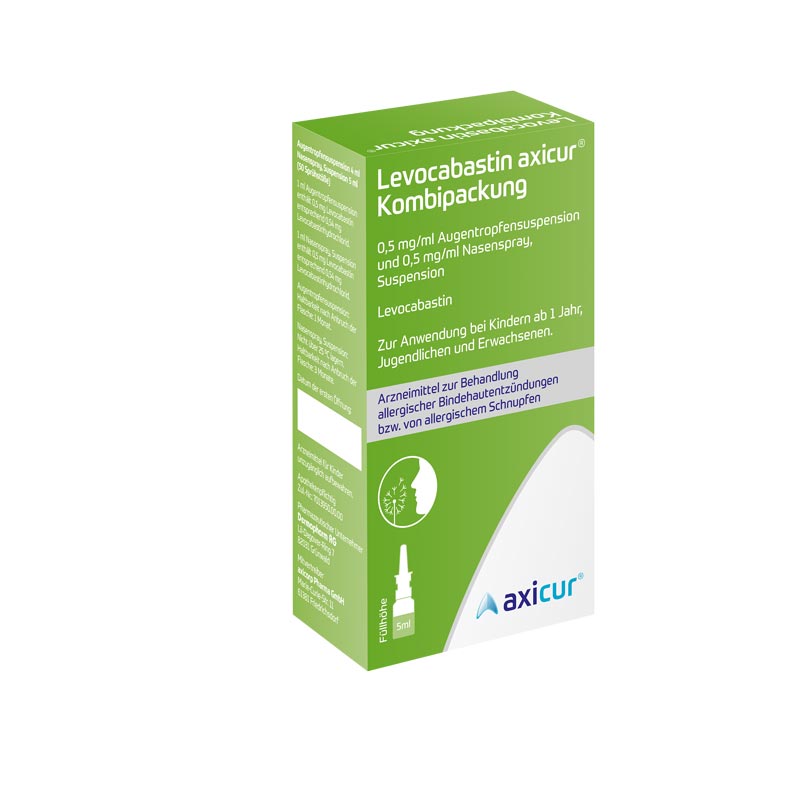 Levocabastin axicur Kombipackung 0,5 mg/ml 1 Packung Kombipackung
