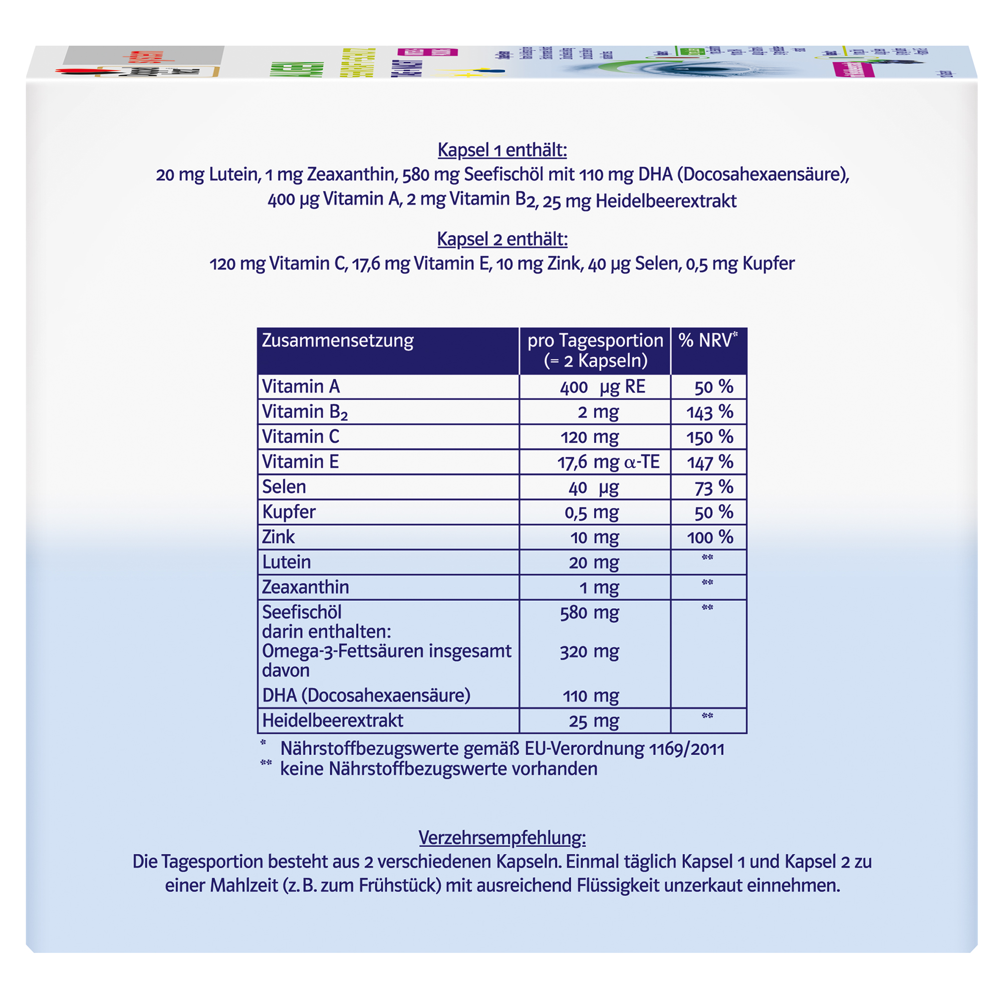 Doppelherz system AUGEN SEHKRAFT+SCHUTZ TAG + NACHT 120 St Kapseln