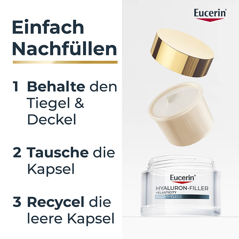 Eucerin HYALURON FILLER + ELASTICITY Nachtpflege Nachfüllpack 50 ml Creme