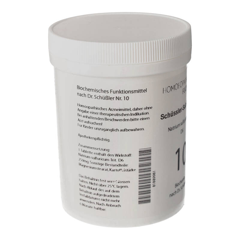 HOMOEOPATHIEFUCHS Schüssler-Salz Nummer 10 Natrium sulfuricum D6 Biochemie 1000 St Tabletten