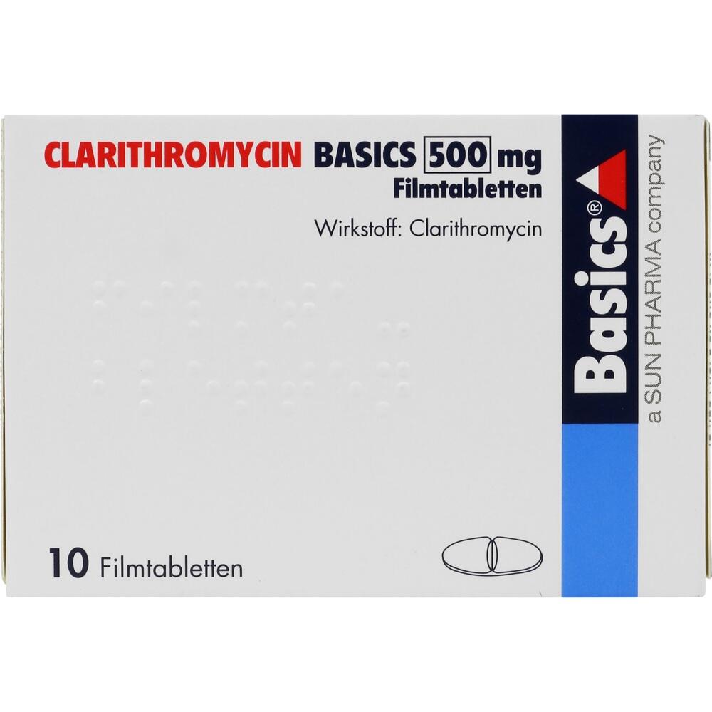 Clarithromycin BASICS 500mg 10 St Filmtabletten