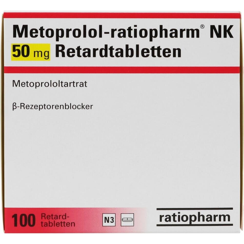 Metoprolol-ratiopharm NK 50mg 100 St Retard-Tabletten