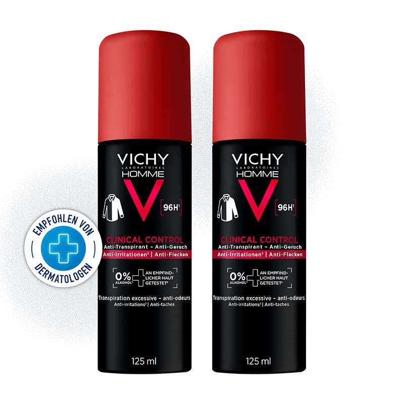 VICHY HOMME CLINICAL CONTROL 96H 2X125 ml Deospray
