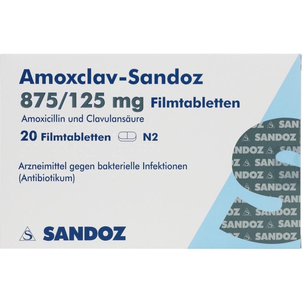 Amoxclav-Sandoz 875/125mg 20 St Filmtabletten