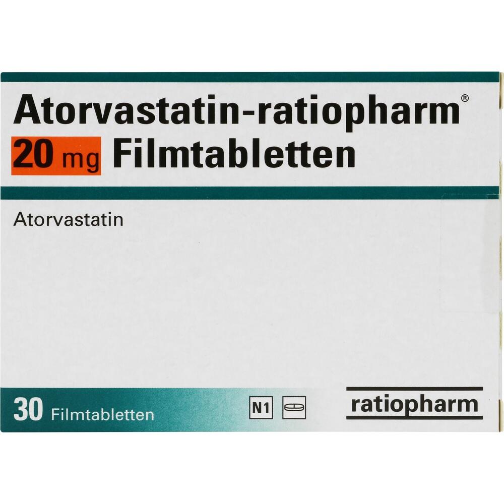 Atorvastatin-ratiopharm 20mg 30 St Filmtabletten
