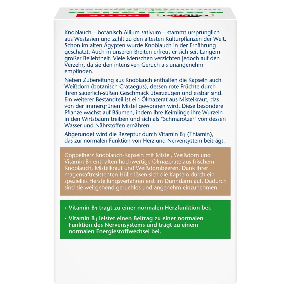 Doppelherz aktiv Knoblauch Kapseln mit Mistel + Weißdorn 270 St Kapseln