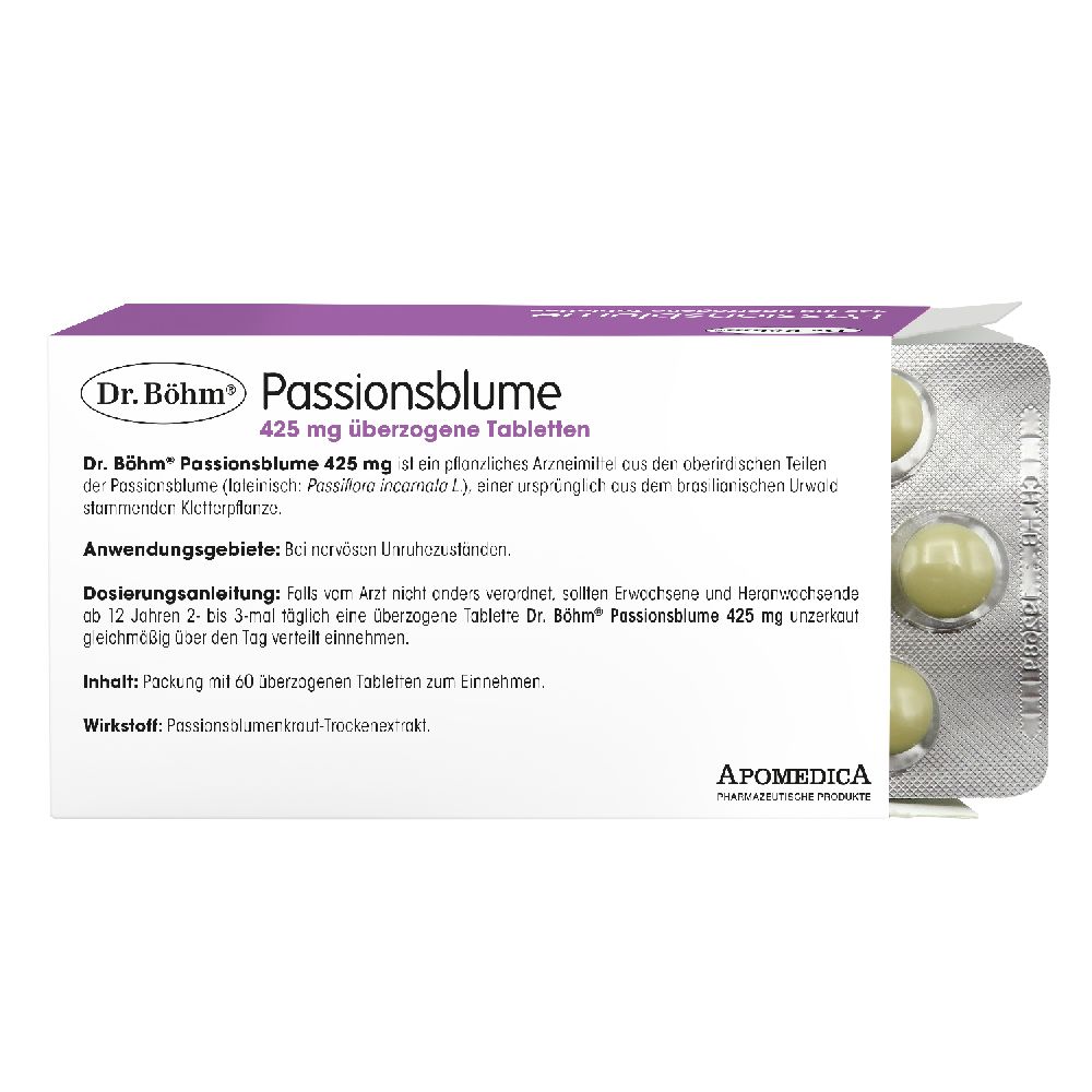 Dr. Böhm Passionsblume 425 mg 60 St Überzogene Tabletten