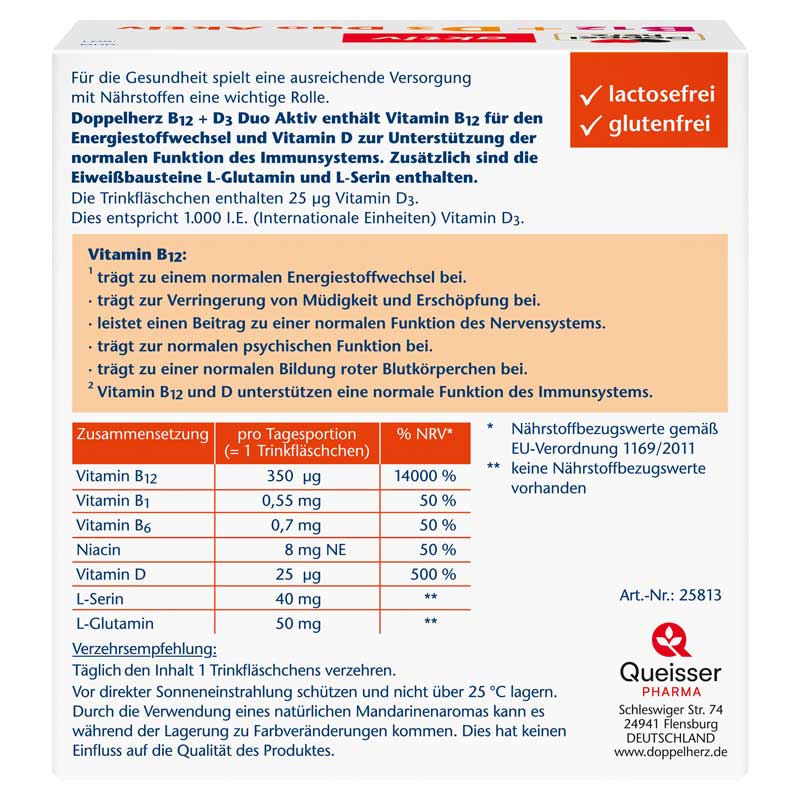 Doppelherz aktiv B12 + D3 Duo Aktiv 30 St Trinkampullen