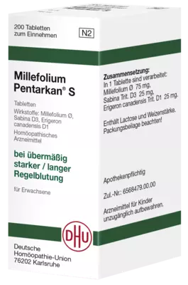 MILLEFOLIUM PENTARKAN S Tabletten 200 St Tabletten
