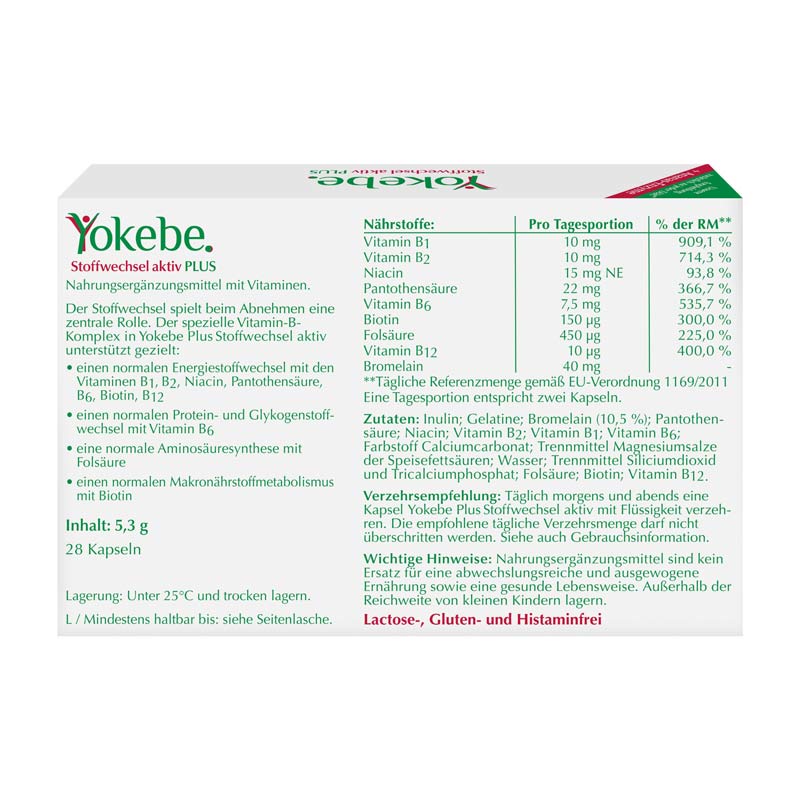 Yokebe Stoffwechsel aktiv PLUS 28 St Kapseln