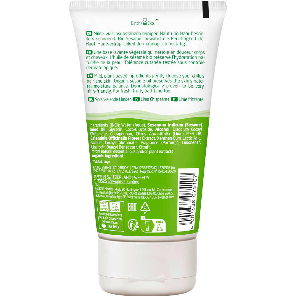 Weleda Kids 2in1 Shower & Shampoo Spritzige Limette 150 ml Duschgel