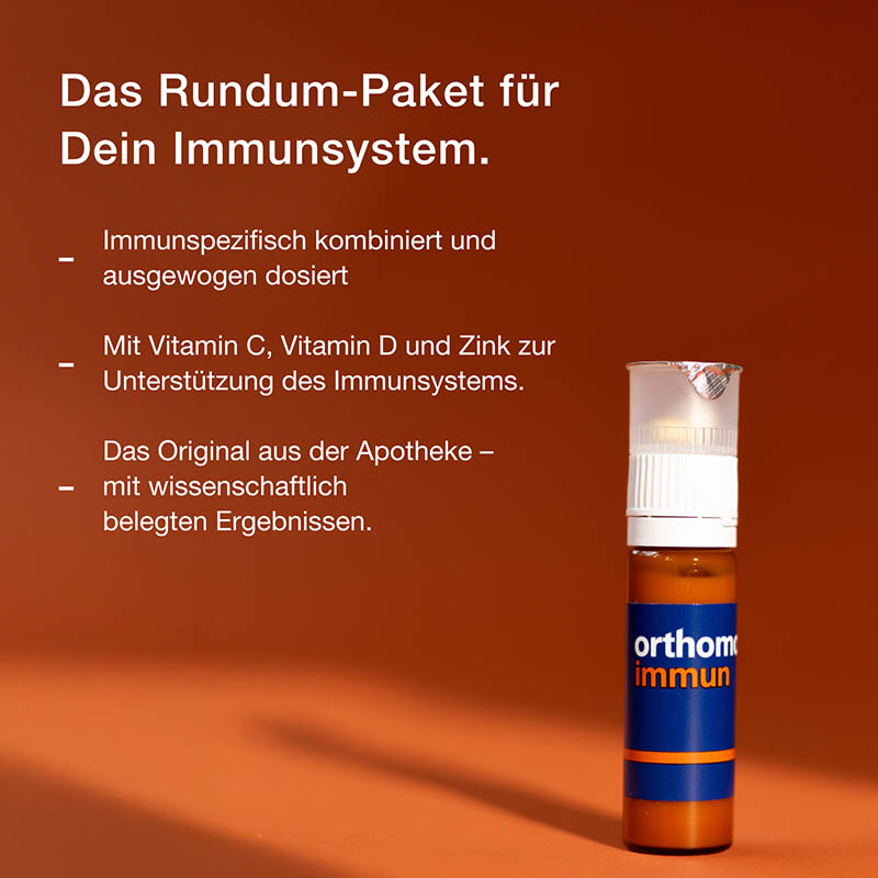 orthomol immun - Mikronährstoffe mit Vitamin C, Vitamin D und Zink - Trinkampullen/Tabletten