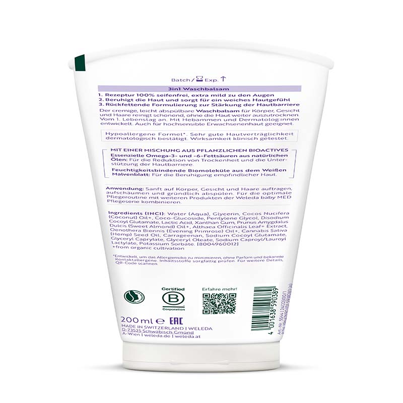 WELEDA baby MED 3in1 Waschbalsam 200 ml Balsam