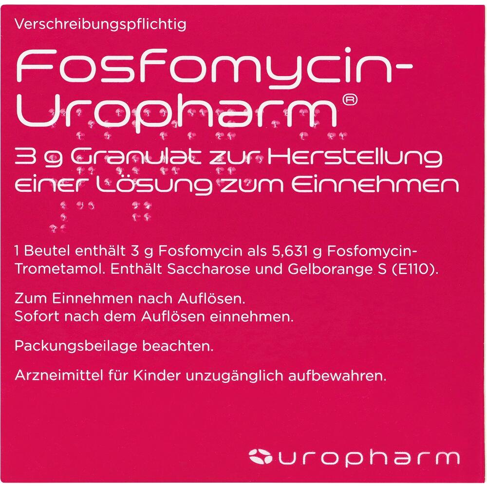 FOSFOMYCIN Uropharm 3 g Gran.z.Herst.e.Lsg.z.Einn. 1 St Granulat