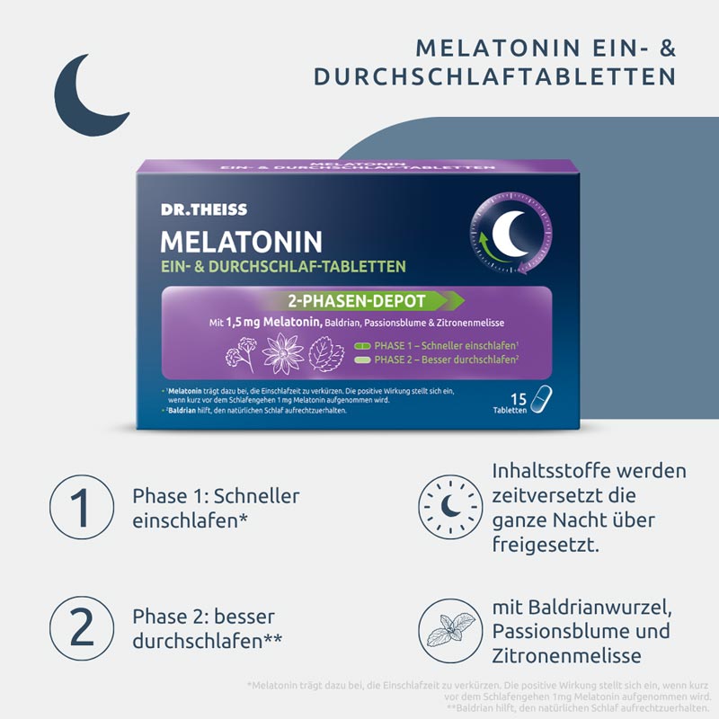 DR. THEISS MELATONIN EIN- & DURCHSCHLAFTABLETTEN 15 St Tabletten