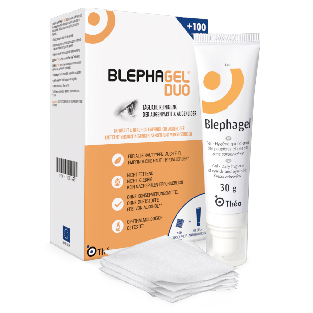 BLEPHAGEL DUO 30 g + Pads 1 Packung Kombipackung