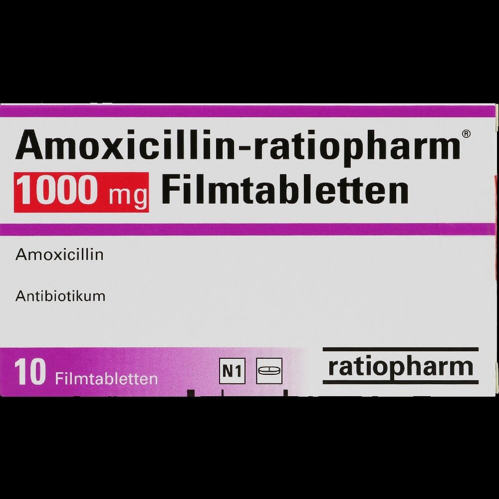 Amoxicillin-ratiopharm 1000mg 10 St Filmtabletten