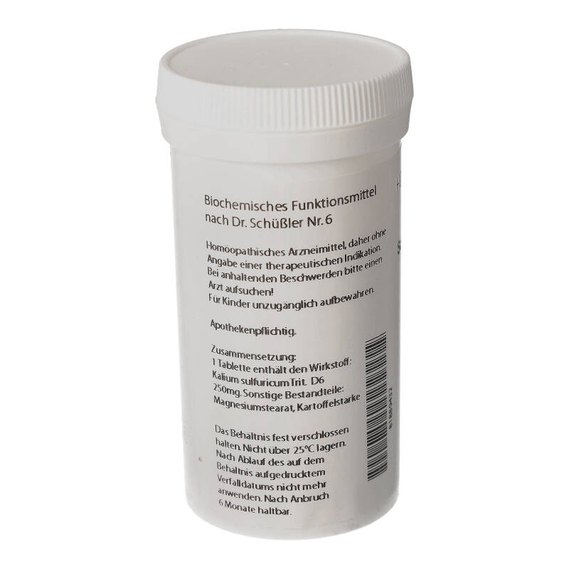 HOMOEOPATHIEFUCHS Schüssler-Salz Nummer 6 Kalium sulfuricum D6 Biochemie 400 St Tabletten