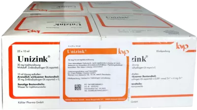 UNIZINK Injektionslösung in Ampullen 4X25X10 ml Ampullen