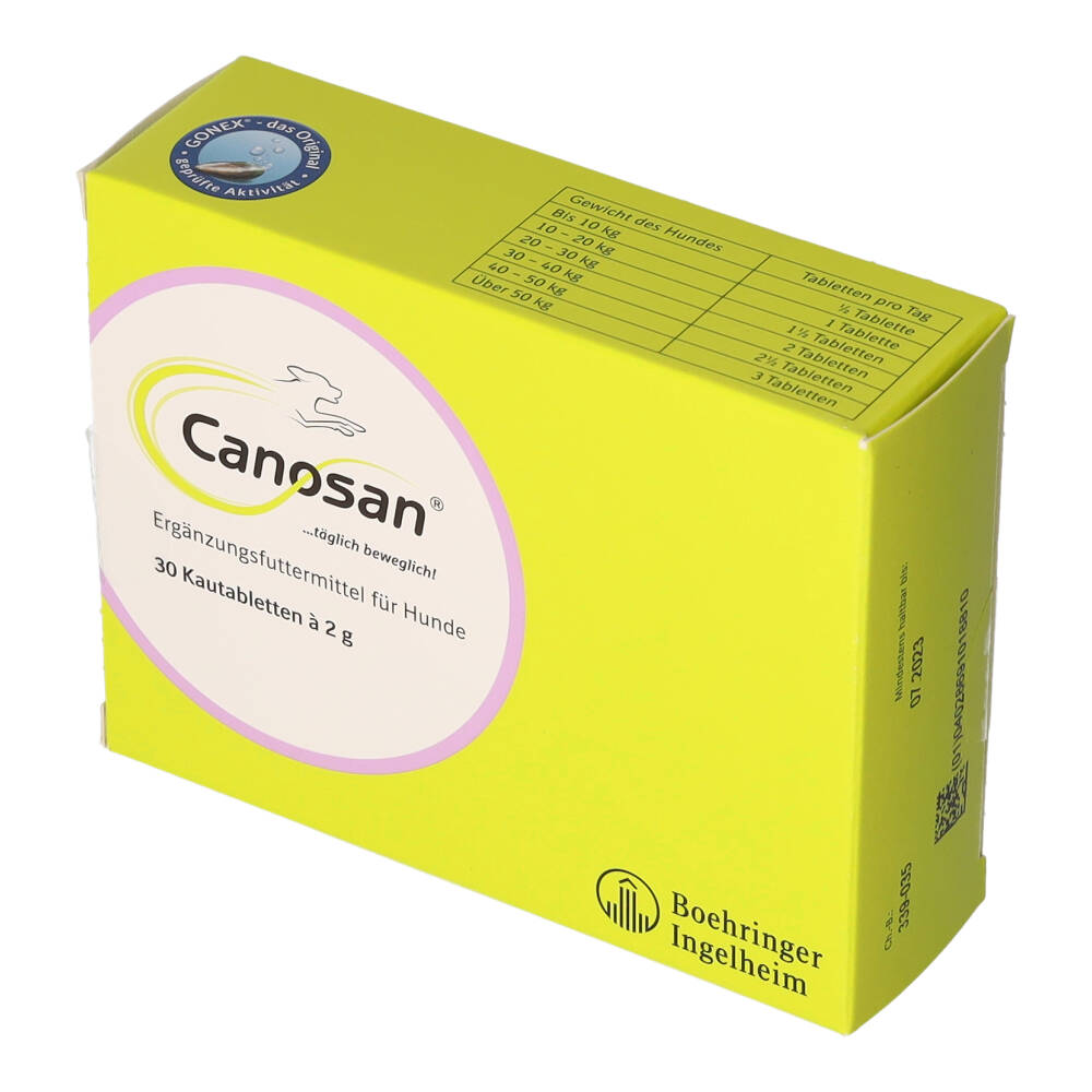 CANOSAN Kautabletten bei Gelenkproblemen Hund mit Grünlippmuschel-Extrakt Gonex 30 St Kautabletten