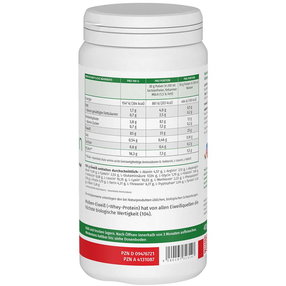 Wheyprotein Lactosefrei Schoko Pulver 400 g Pulver