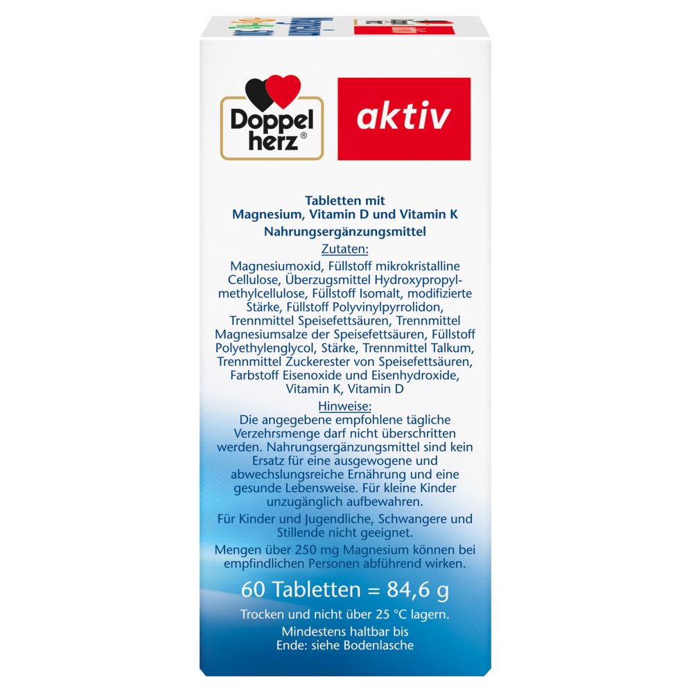 Doppelherz aktiv Magnesium + D3 + K2 500 DEPOT 60 St Tabletten