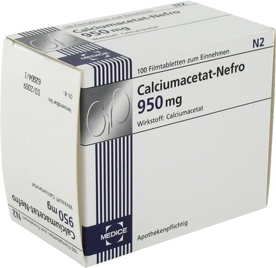 CALCIUMACETAT NEFRO 950 mg Filmtabletten 100 St Filmtabletten