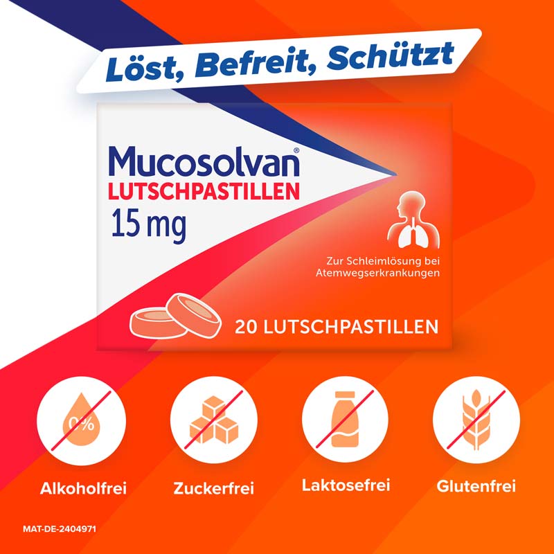 MUCOSOLVAN Lutschpastillen - Schleimlöser bei Husten 20 St Lutschpastillen