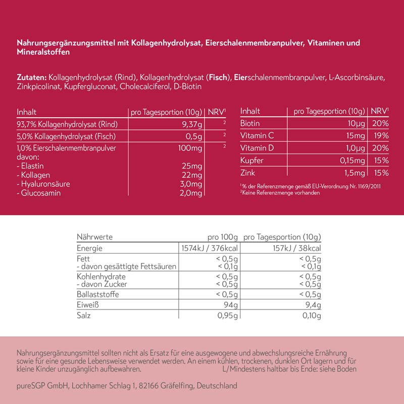 pureSGP KOLLAGEN PEPTIDE MULTI FORMULA  300 g Pulver