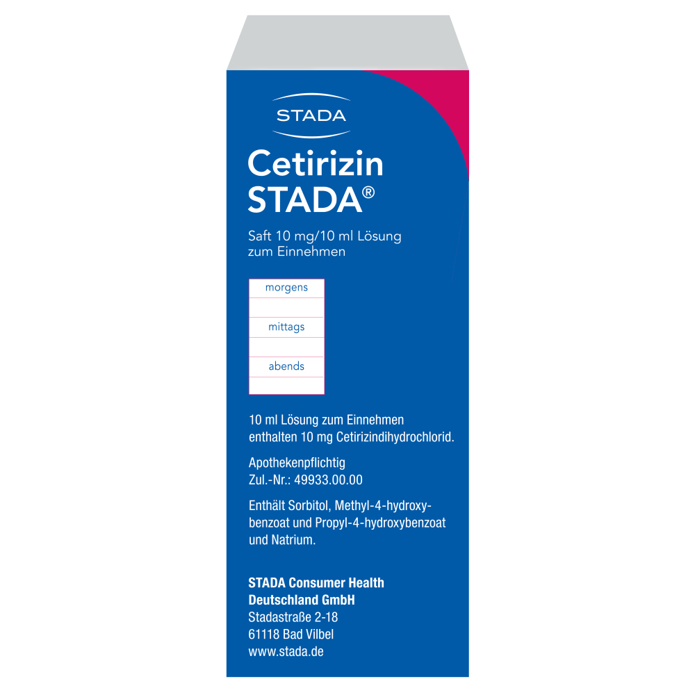 Cetirizin STADA 10mg/10ml 150 ml Lösung zum Einnehmen